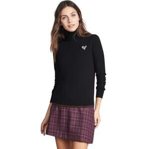 Coach Black Dino Rexy Glitter Turtleneck Sweater, Wool Cashmere, Sample, Small